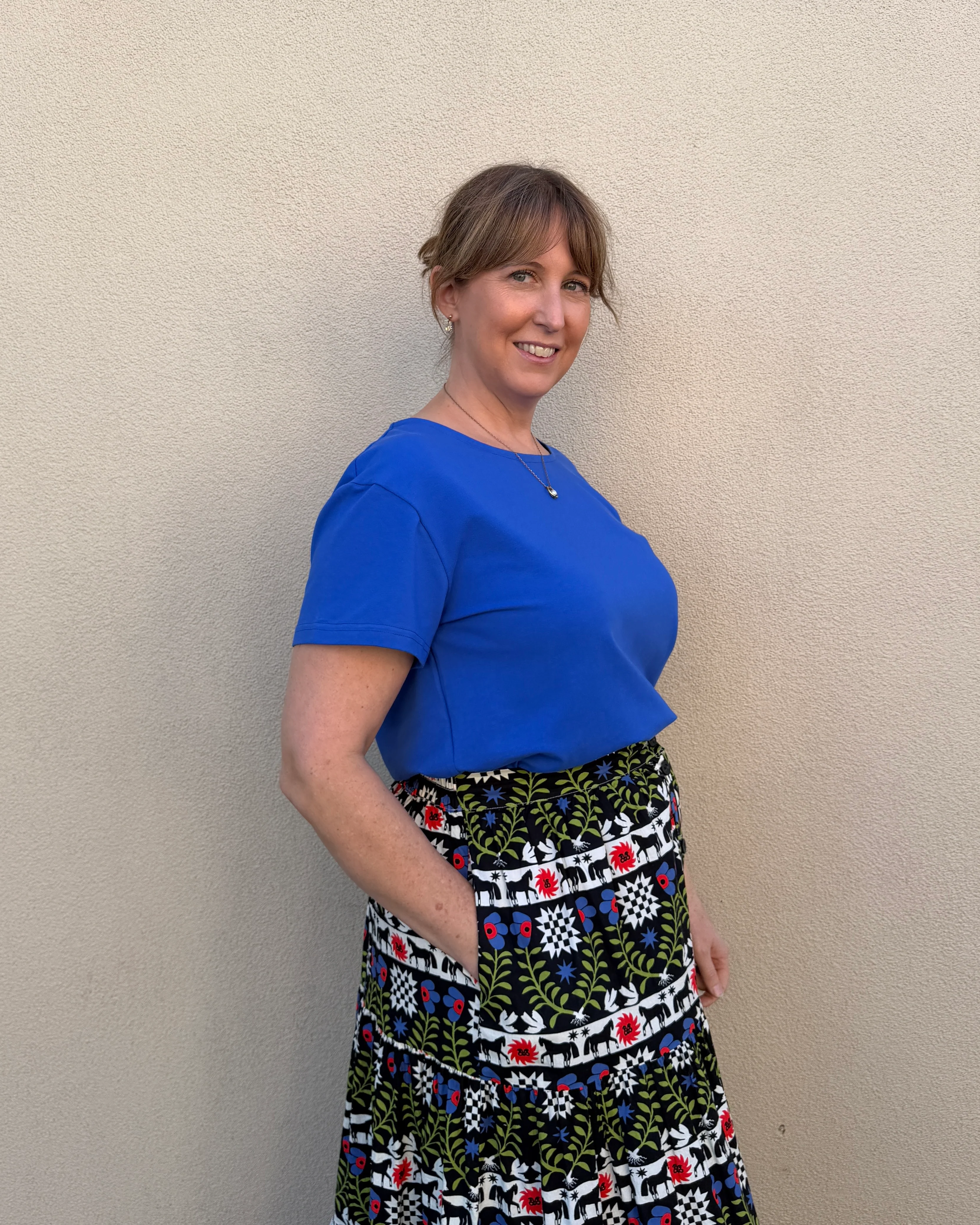 Cobalt Scoop Neck Tee - Image 4