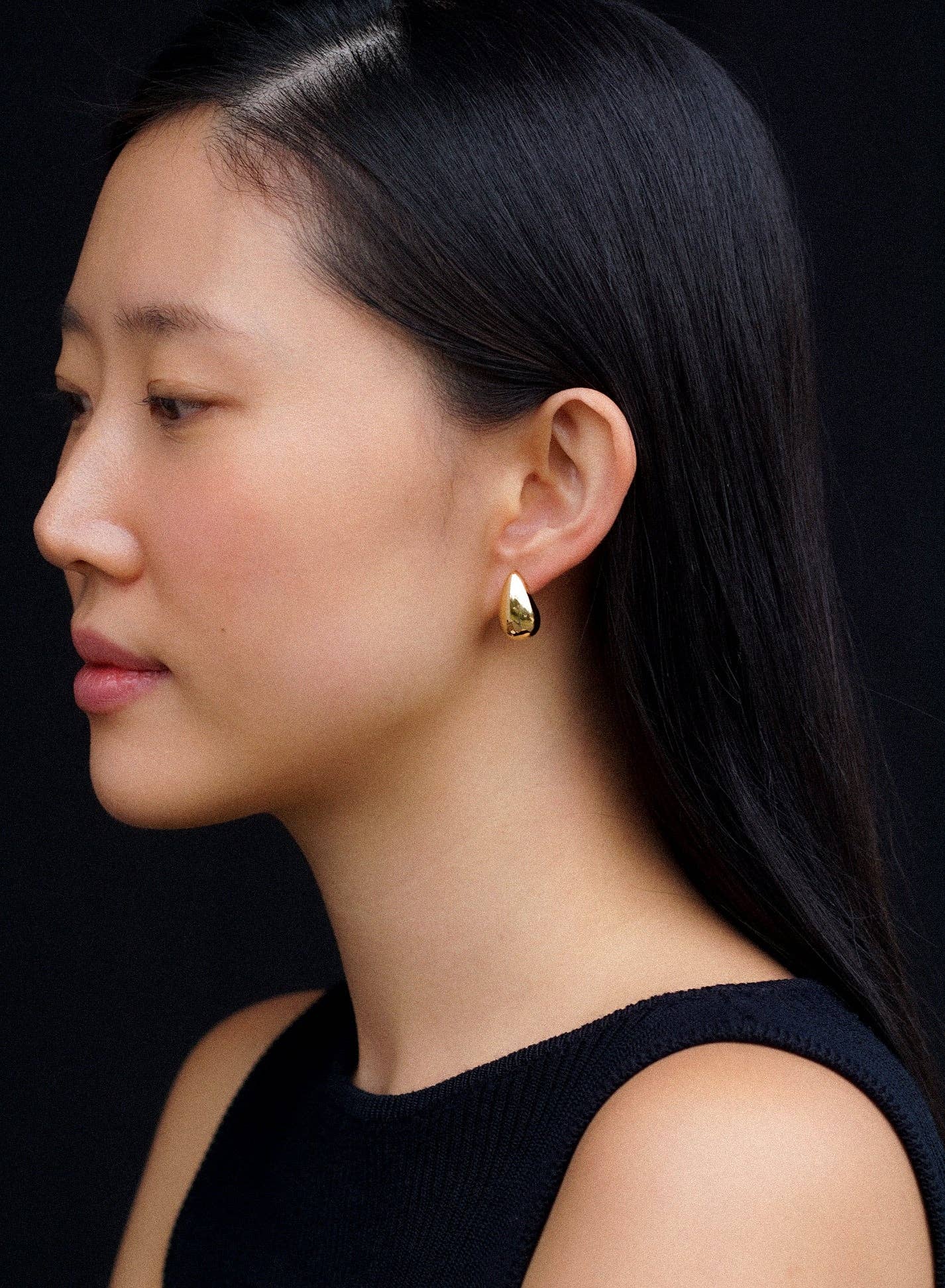 Droplet Earrings ㅡ Large • Gold - Image 3