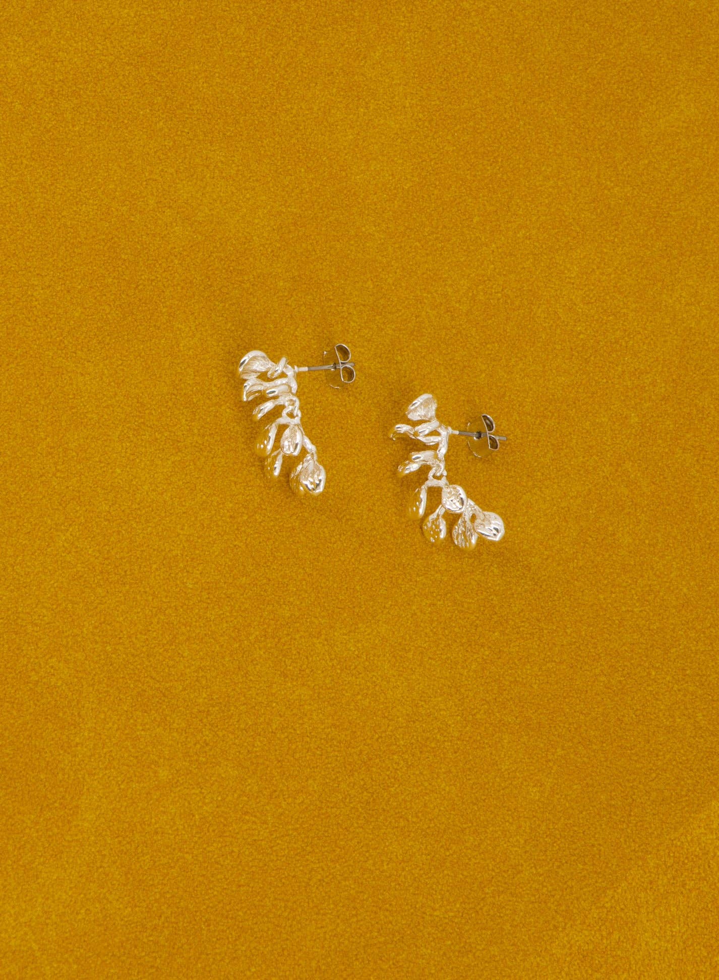 Leaf Drop Earrings • Silver
