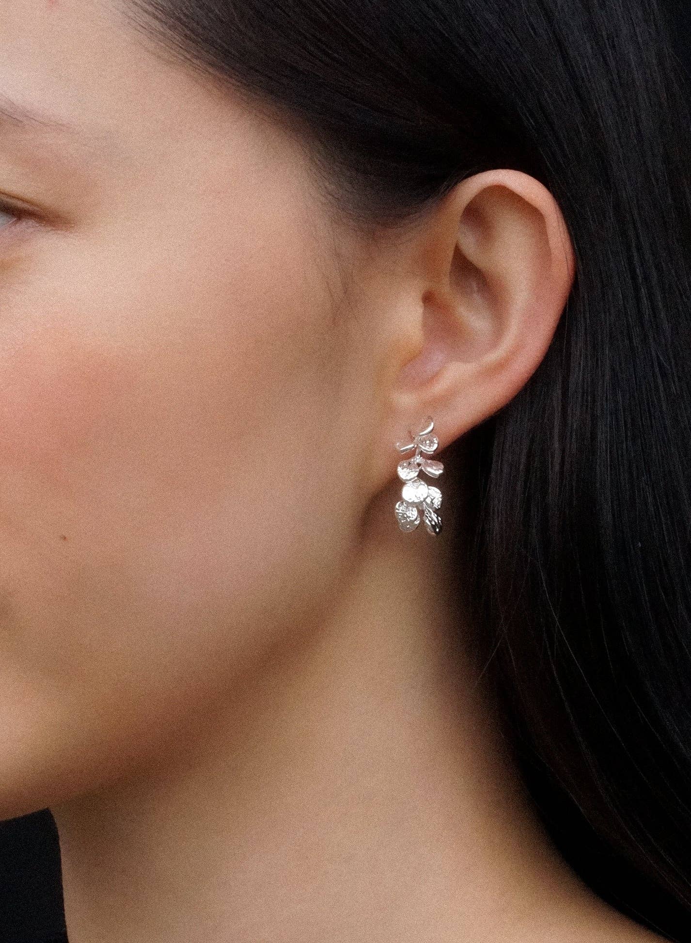 Leaf Drop Earrings • Silver - Image 2
