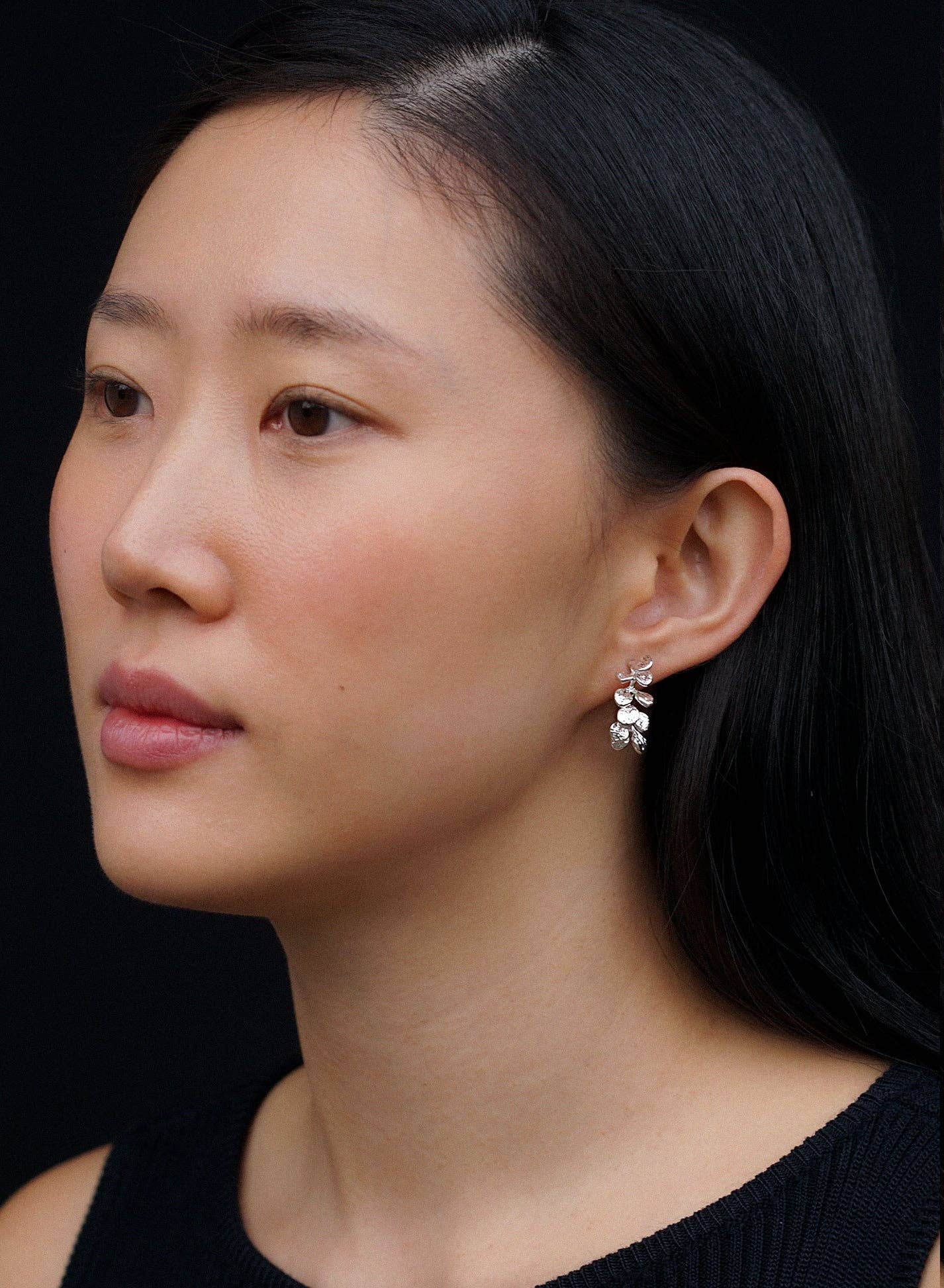 Leaf Drop Earrings • Silver - Image 3