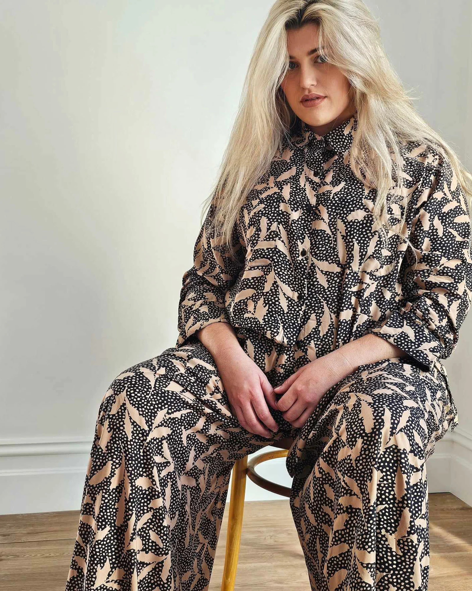 Palazzo Wide Leg Pants in Leaf Multi - Image 4